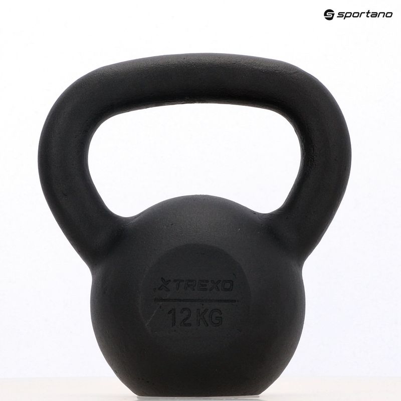 Kettlebell in ghisa TREXO 12kg nero 8