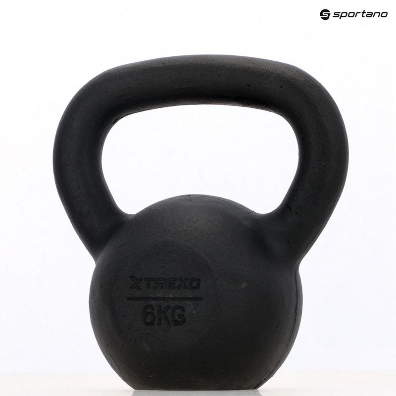 Kettlebell in ghisa TREXO 6kg nero 8