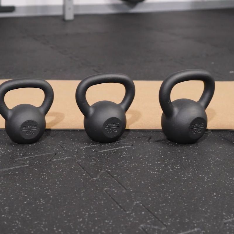 Kettlebell in ghisa TREXO 8kg nero 9
