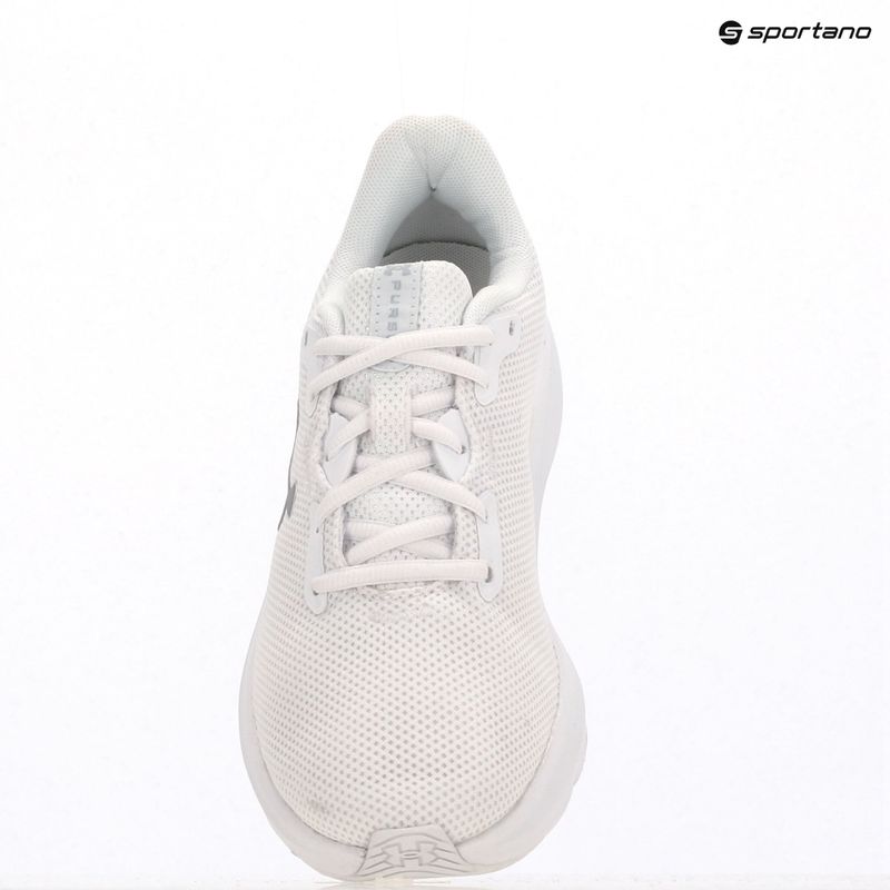 Scarpe da corsa da donna Under Armour Charged Pursuit 4 bianco/bianco/argento metallico 9