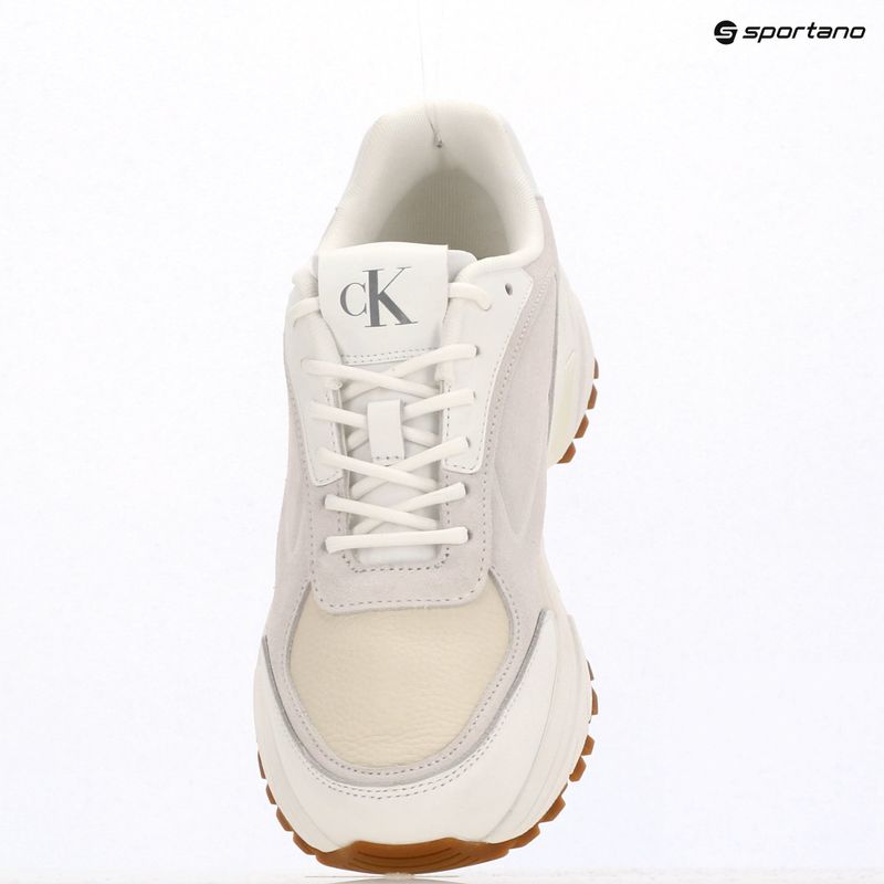 Scarpe da uomo Calvin Klein YM0YM01289 Hike Runner HF Leather Mix bright white/creamy white/eggshell 9