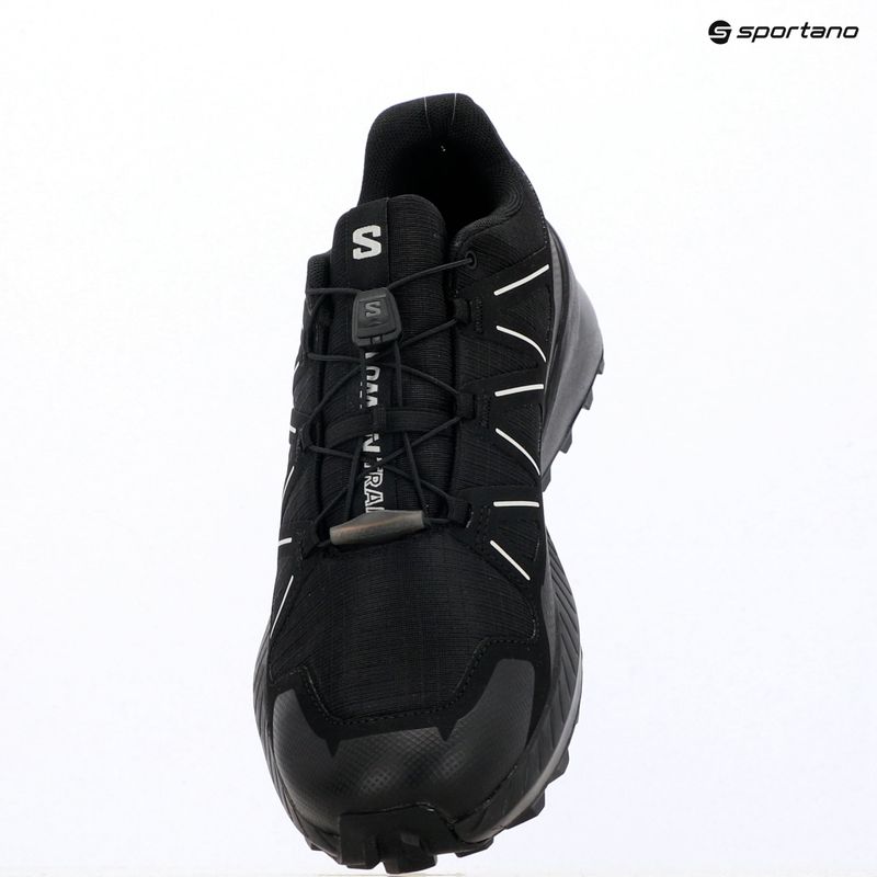 Scarpe da corsa da uomo Salomon Speedcross Peak nero/nero/grigio ghiacciaio 10