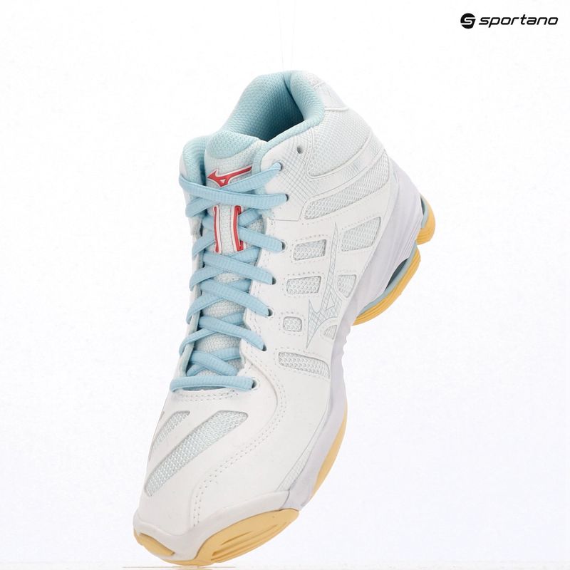 Scarpe da pallavolo donna Mizuno Wave Voltage 2 Mid bianco/calipso coral/pale banana 15