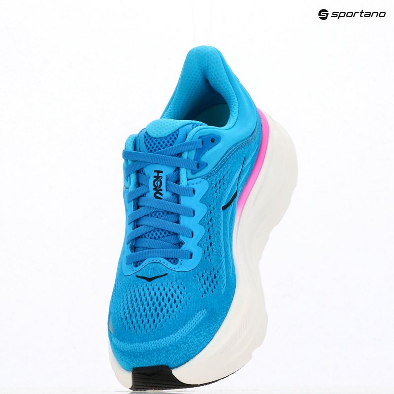 Scarpe da corsa da donna HOKA Bondi 9 blu cielo/fucsia neon 18