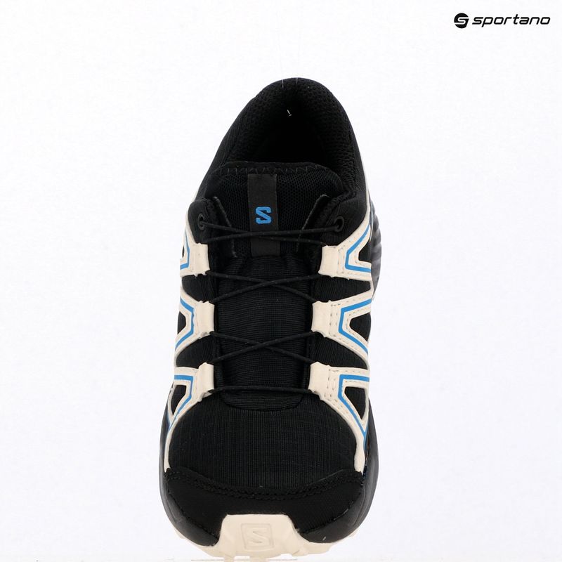 Scarpe da corsa per bambini Salomon Speedcross Waterproof nero/vaniglia ghiaccio/blu francese 15