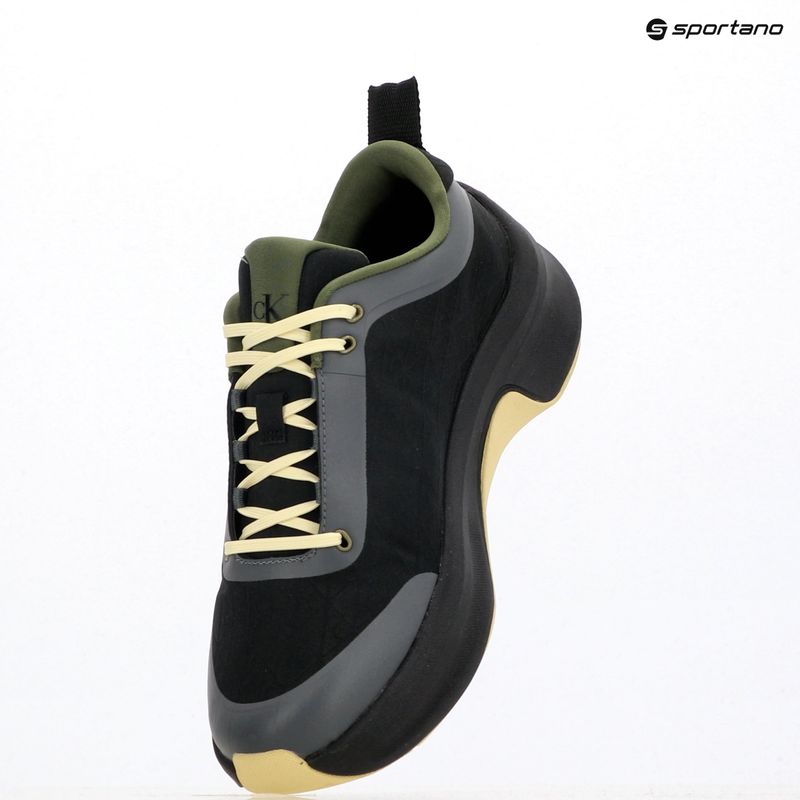 Scarpe da uomo Calvin Klein YM0YM01456 Chunky Runner Lace Up Mix Aop black/medieval forest/coal/lime 9
