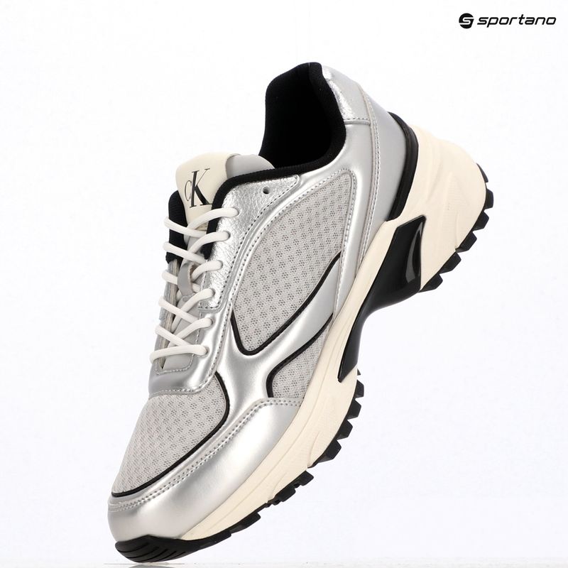 Scarpe da uomo Calvin Klein YM0YM01402 Hike Runner Laceup Mesh Mix silver/black/marshmallow 9