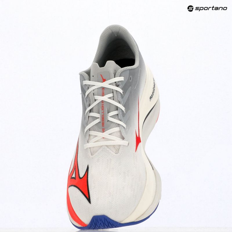 Scarpe da corsa da uomo Mizuno Wave Rebellion Flash 3 bianco/fiery coral 2/iris bloom 10