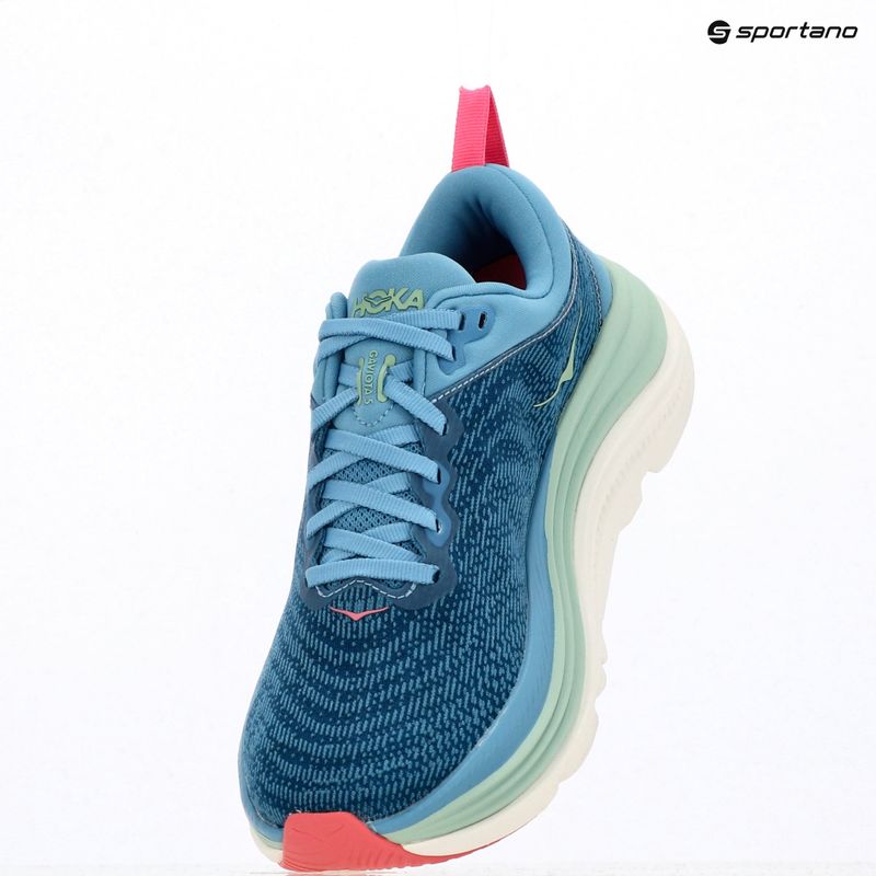 Scarpe da corsa da donna HOKA Gaviota 5 blu alpino/jadeite 10