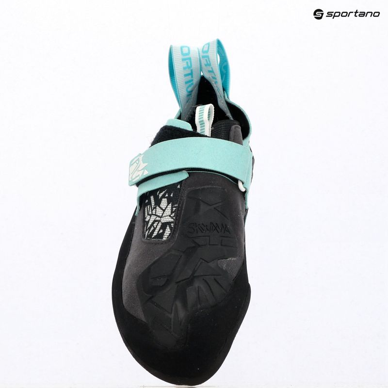 Scarpette da arrampicata donna La Sportiva Skwama Vegan carbon/turquoise 9