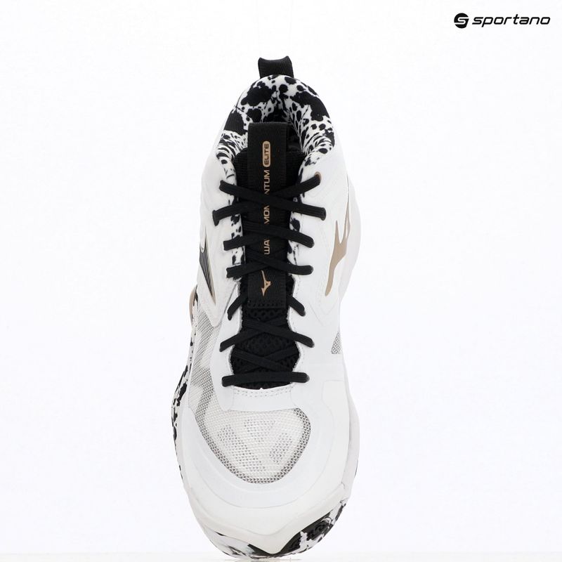 Scarpe da pallavolo Mizuno Wave Momentum Elite Mid white/black/gold 15