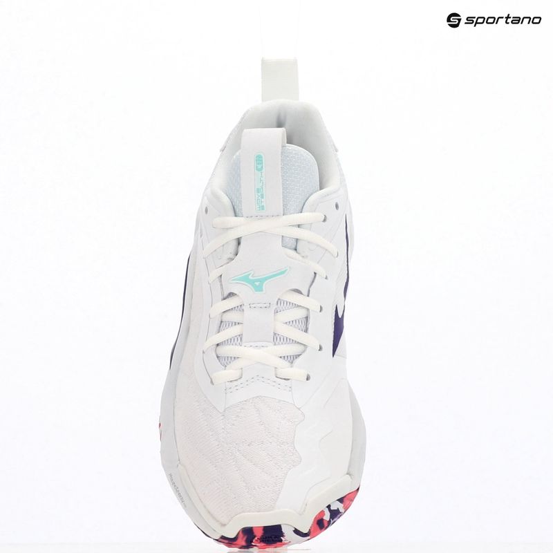 Scarpe da pallamano Mizuno Wav Stealth Neo 2 white/violet indigo/camellia rose 12