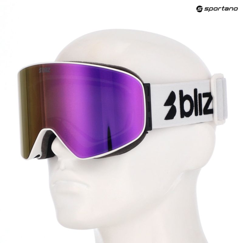 Maschere da sci Bliz Flow matte white/smoke/pink 7