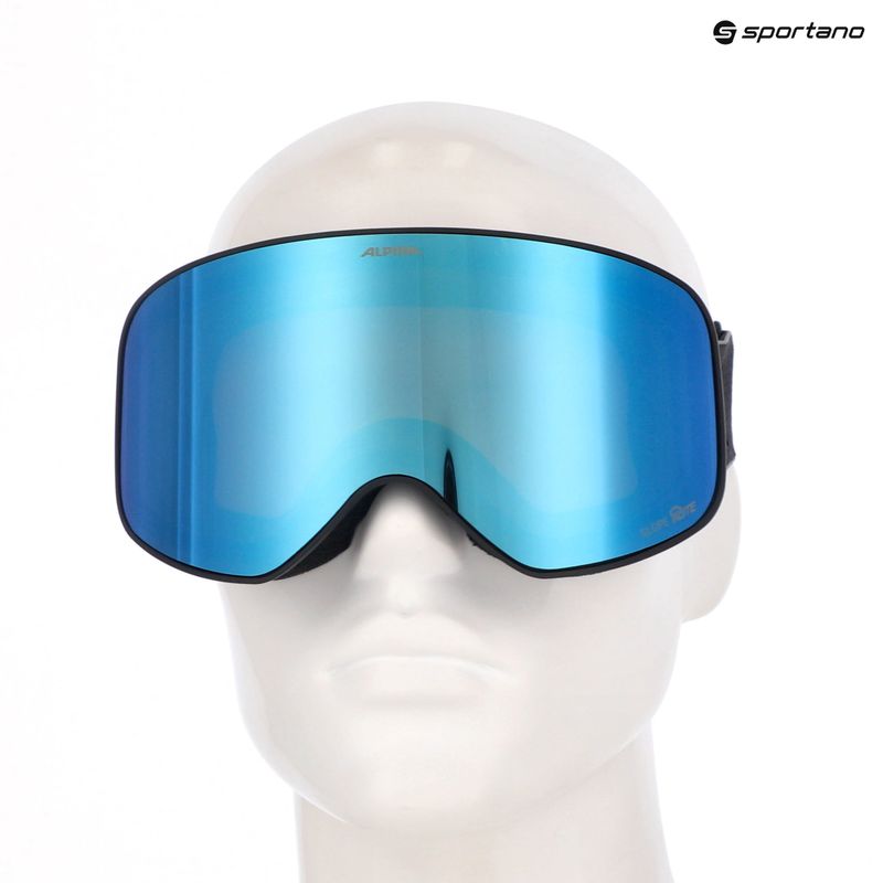 Maschera da sci Alpina Slope Q-Lite black/black matt/blue 6