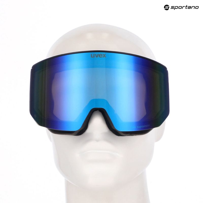 Maschera da sci Uvex Lace Attract FM black matt/mirror blue 12