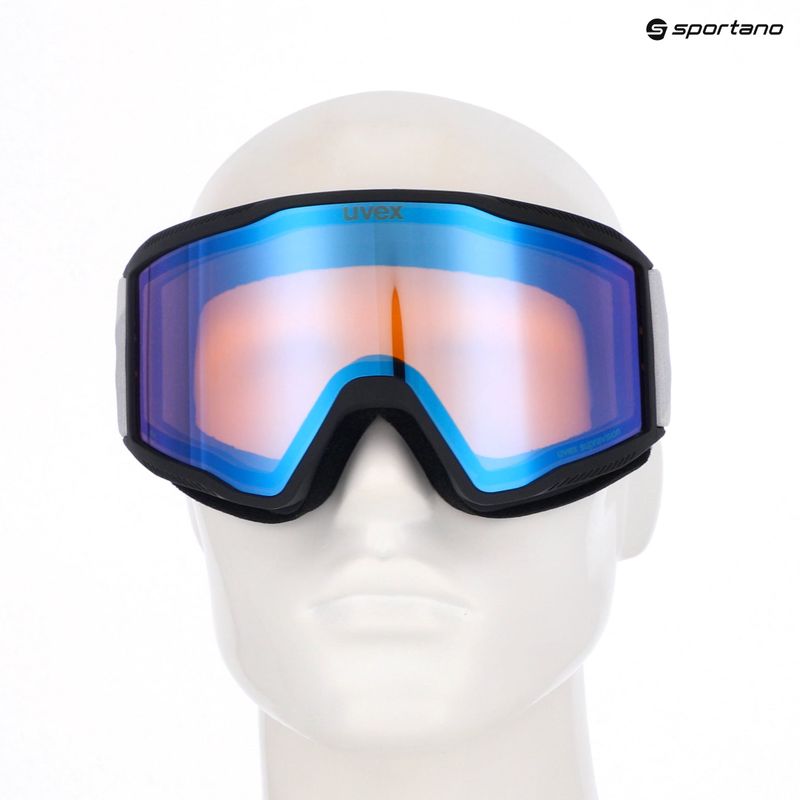 Maschera da sci UVEX Blast FM black matt/mirror blue 10