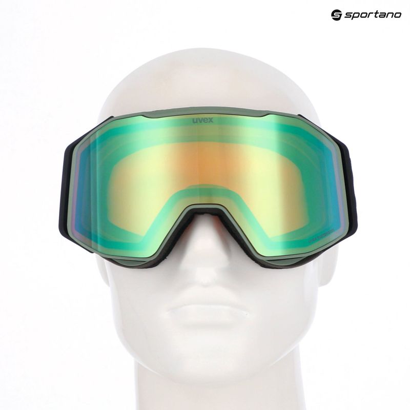 Maschera da sci UVEX Gravity FM oxide matt green/mirror opal/orange/clear 6