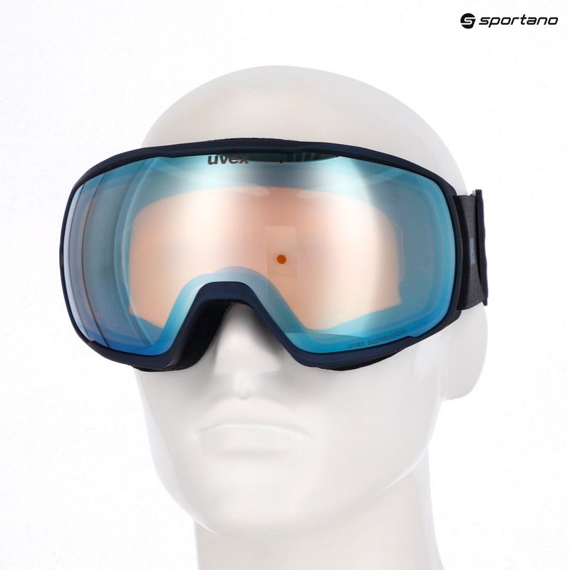 Maschera da sci UVEX Victorious FM dust blue matt/mirror sapphire 10