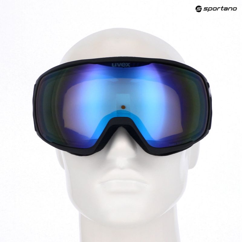 Maschera da sci UVEX Victorious FM black matt/mirror blue 10