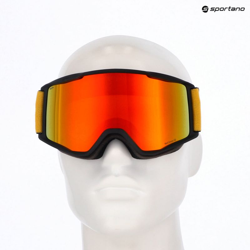 Red Bull SPECT Neon occhiali da sci nero/arancio con specchio rosso 6