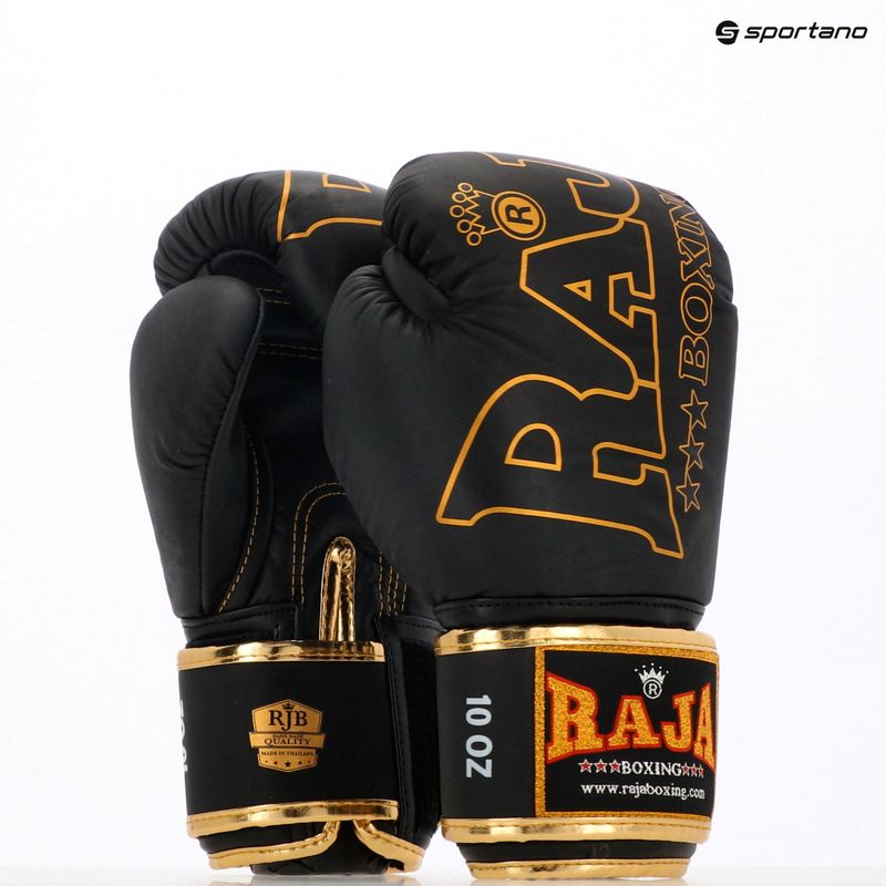 RAJA BOXING Origine Guanti da boxe in vera pelle standard neri 10