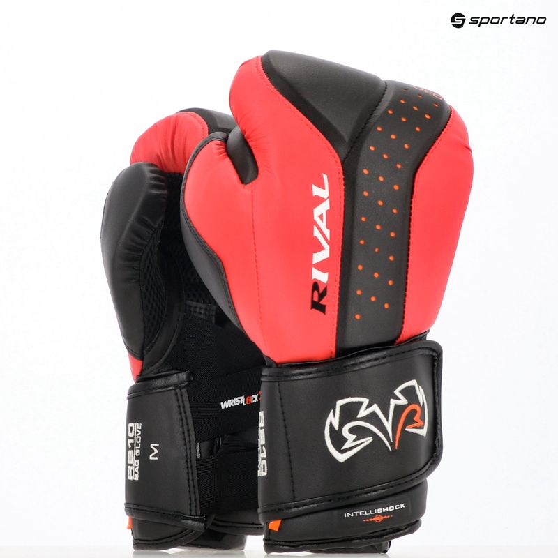 Guanti da boxe Rival RB10 Intelli-Shock Bag nero/rosso 3