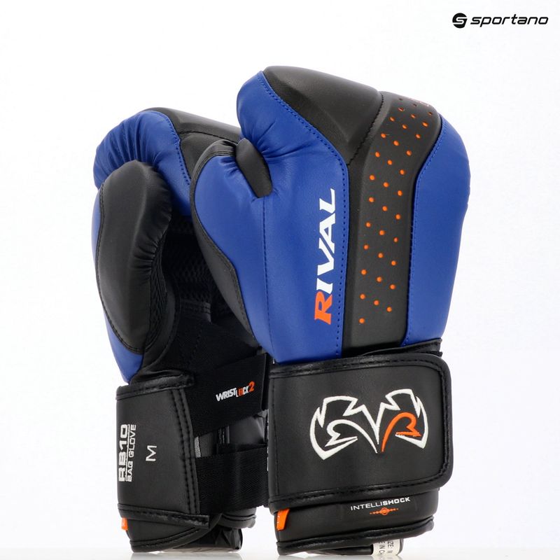 Guanti da boxe Rival RB10 Intelli-Shock Bag nero/blu 3