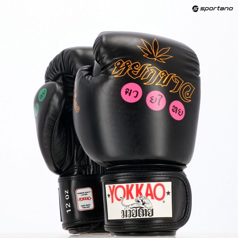 Guanti da boxe da uomo YOKKAO Wax nero 6