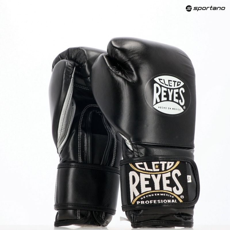 Guanti da boxe Cleto Reyes Velcro Sparring nero/argento 3