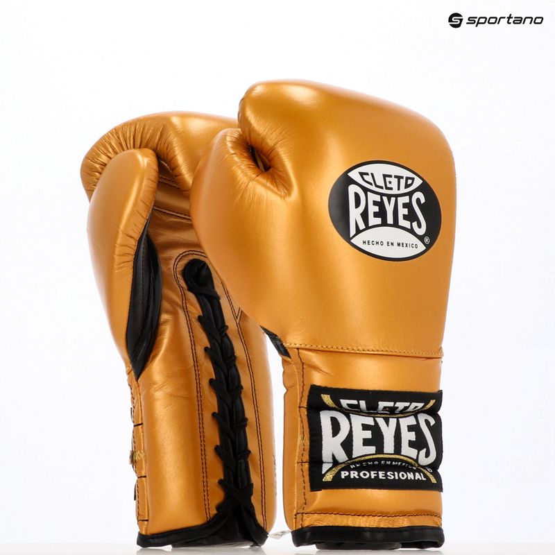 Cleto Reyes guantoni da boxe da combattimento in pizzo oro 3