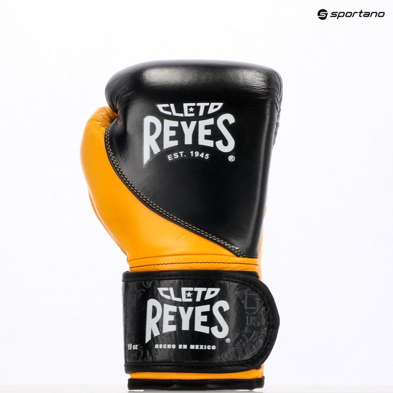 Guantoni da boxe in pelle nera/gialla Cleto Reyes High Precision Training 3