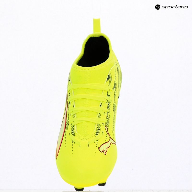 Scarpe da calcio junior PUMA Ultra 6 Match FG/AG Jr yellow alert/puma black/glowing red/lime squeeze 10