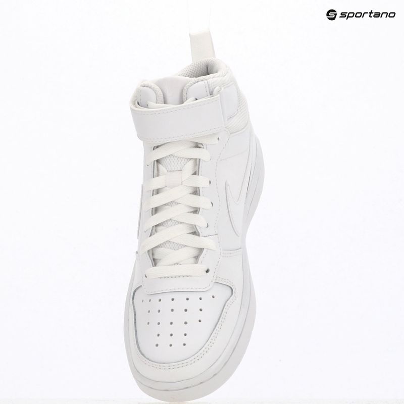 Scarpe per bambini Nike Court Borough Mid 2 white/white/white 10