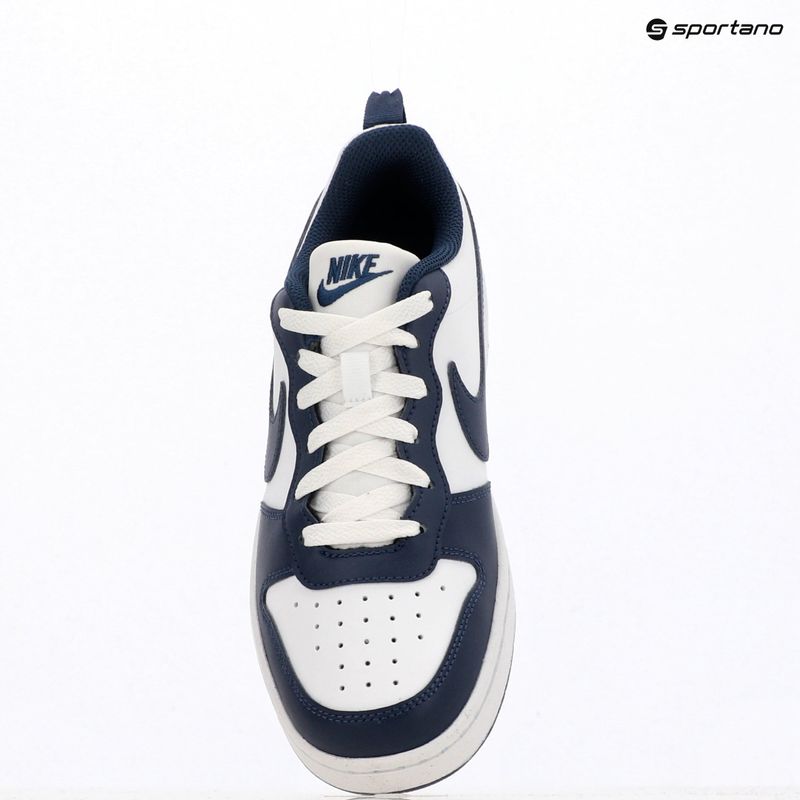 Scarpe da bambino Nike Court Borough Low Next Bloom white/white/midnight navy 11