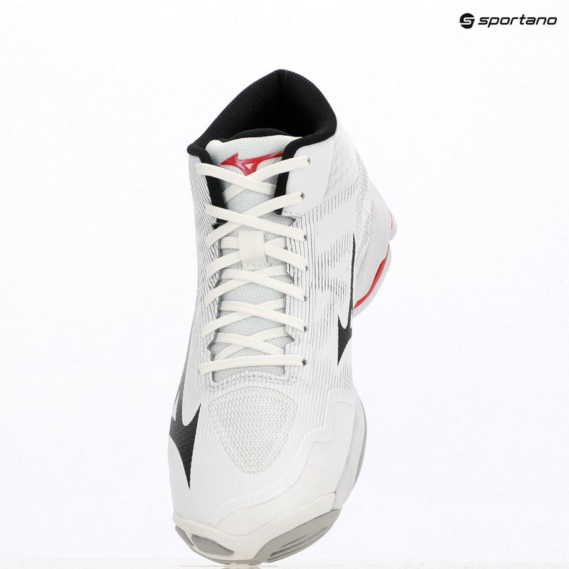 Scarpe da pallavolo Mizuno Wave Lightning Pro Mid white/black/fiery red 9