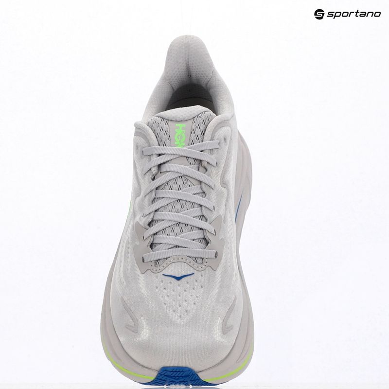 Scarpe da corsa da uomo HOKA Clifton 10 Wide ash grey/neon green 10