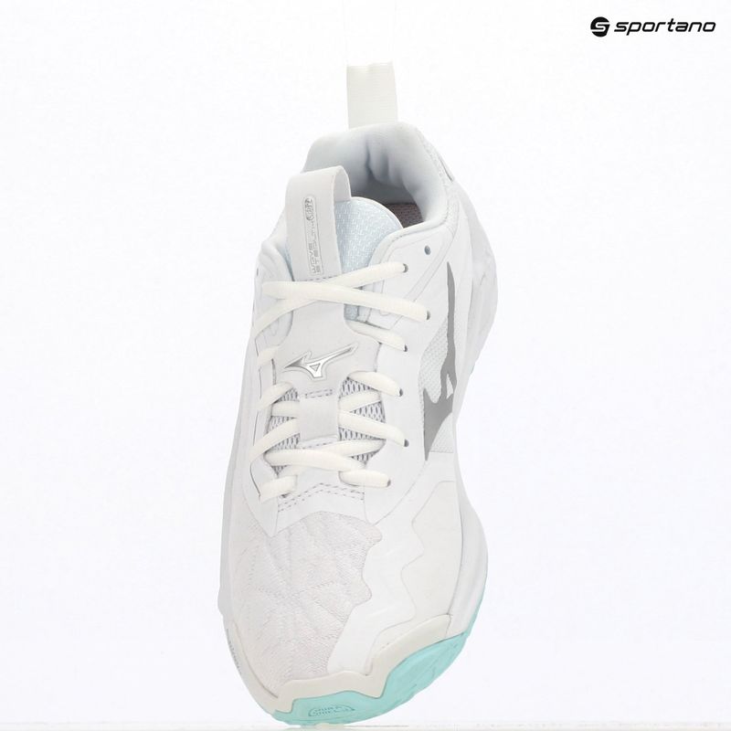 Scarpe da pallamano da donna Mizuno Wave Stealth Neo 2 white/blue tint 9
