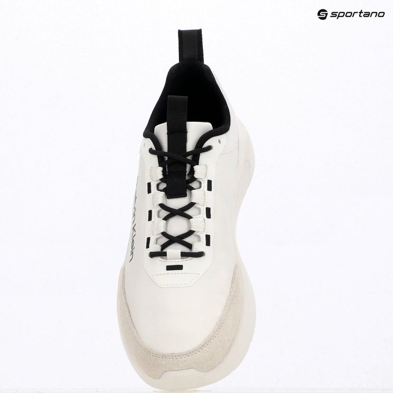 Scarpe da uomo Calvin Klein HM0HM02342 Light Eva Runn Essential Laceup Nylon Suede bright white/black 9