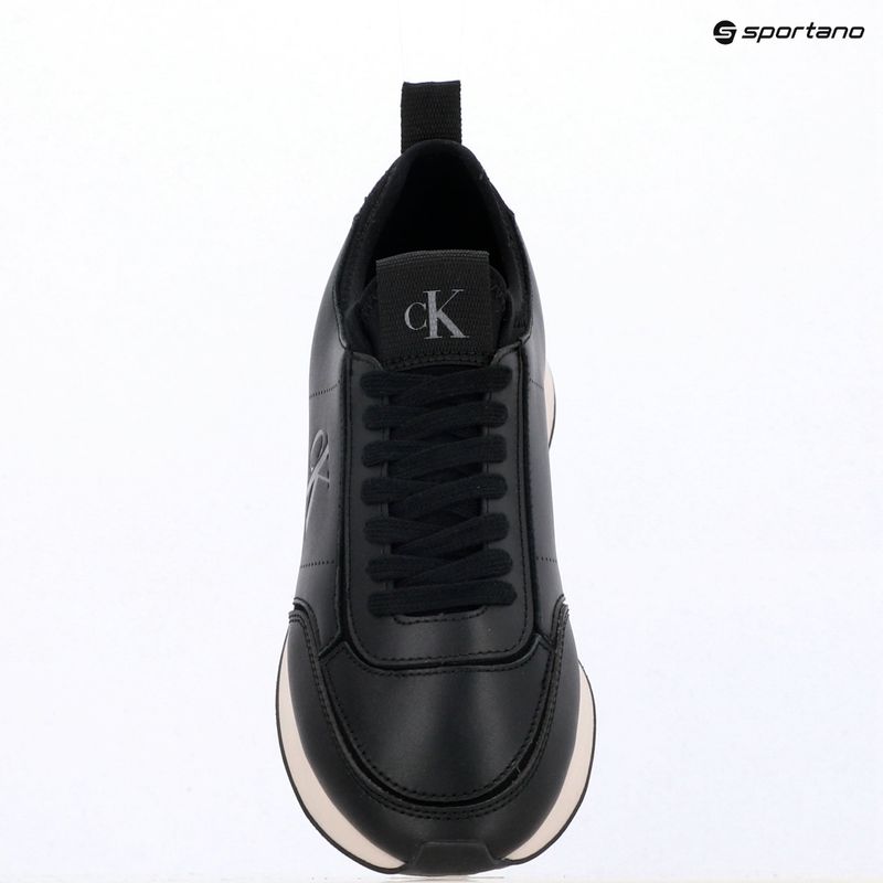 Scarpe da donna Calvin Klein HW0HW03118 Retro Runner Sock PANL Leather Neo black/crystal grey 9