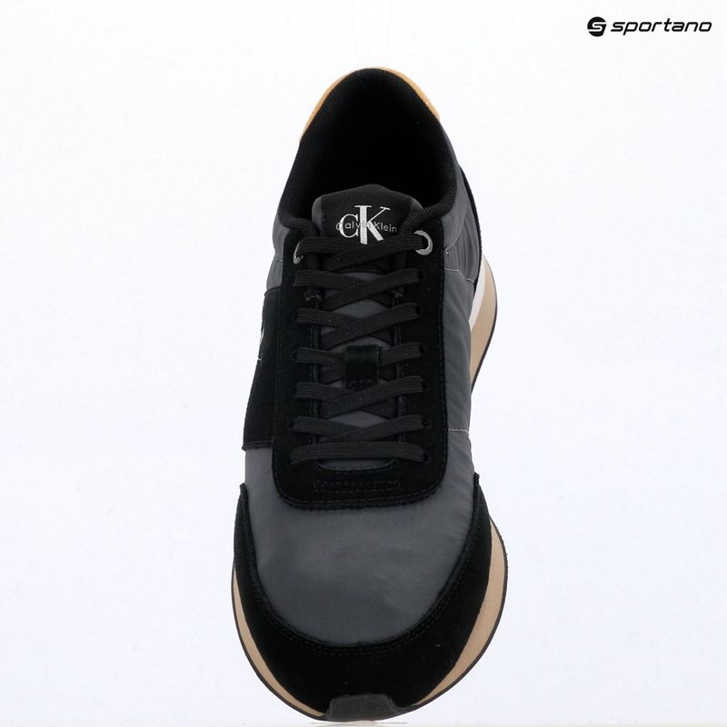 Scarpe da uomo Calvin Klein HM0HM02212 Retro Runner Bans Leather Suede black/iron gate/amber gold 9