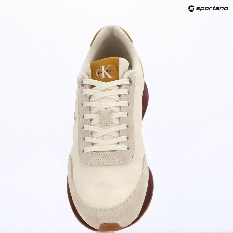 Scarpe da uomo Calvin Klein YM0YM01361 Retro Runner Ess Mix Mat white swan/tofu/amber gold 9