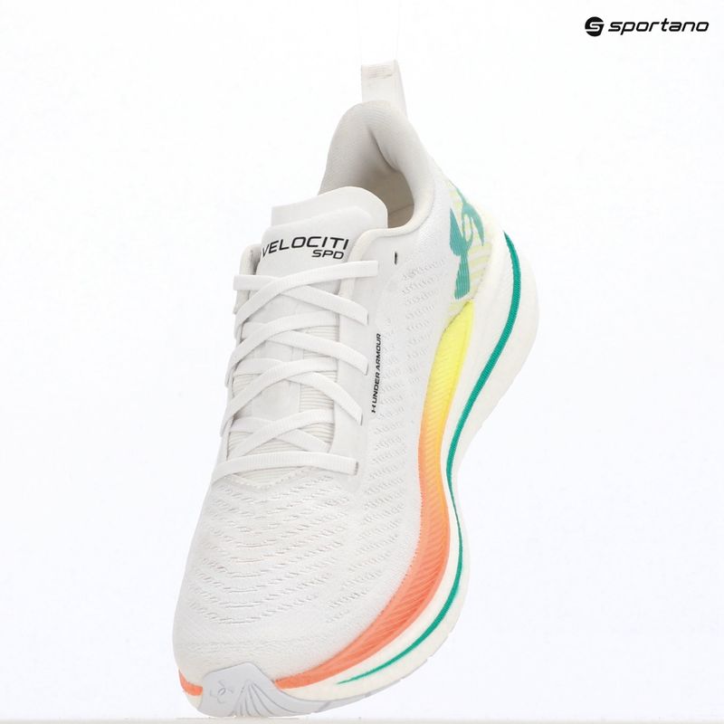 Scarpe da running da donna Under Armour Velociti SPD white/orange bloc/metallic silver 9