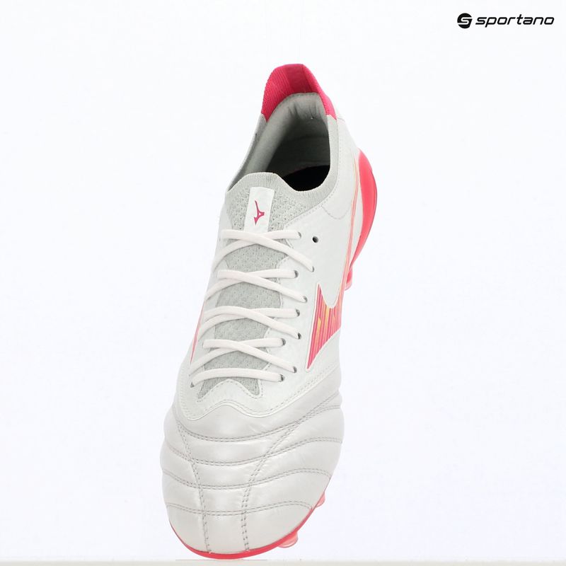 Scarpe da calcio Mizuno Morelia Neo IV Beta Elite FG white/pink tetra/fuchsia purple 12
