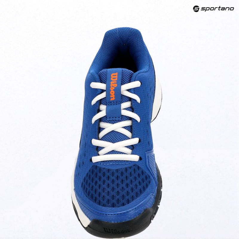 Scarpe da tennis per bambini Wilson Rush Pro Ace L Jr déjà vu blue/orange tiger/white 11