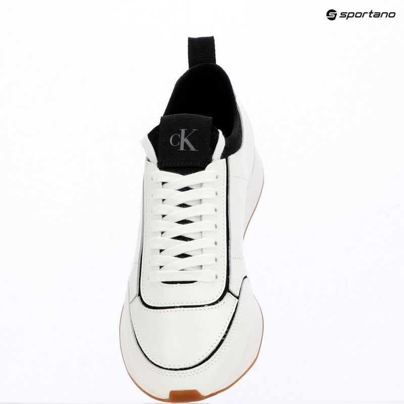Scarpe da donna Calvin Klein HW0HW02994 Retro Runner Sock Patch Leather bright white/black 9