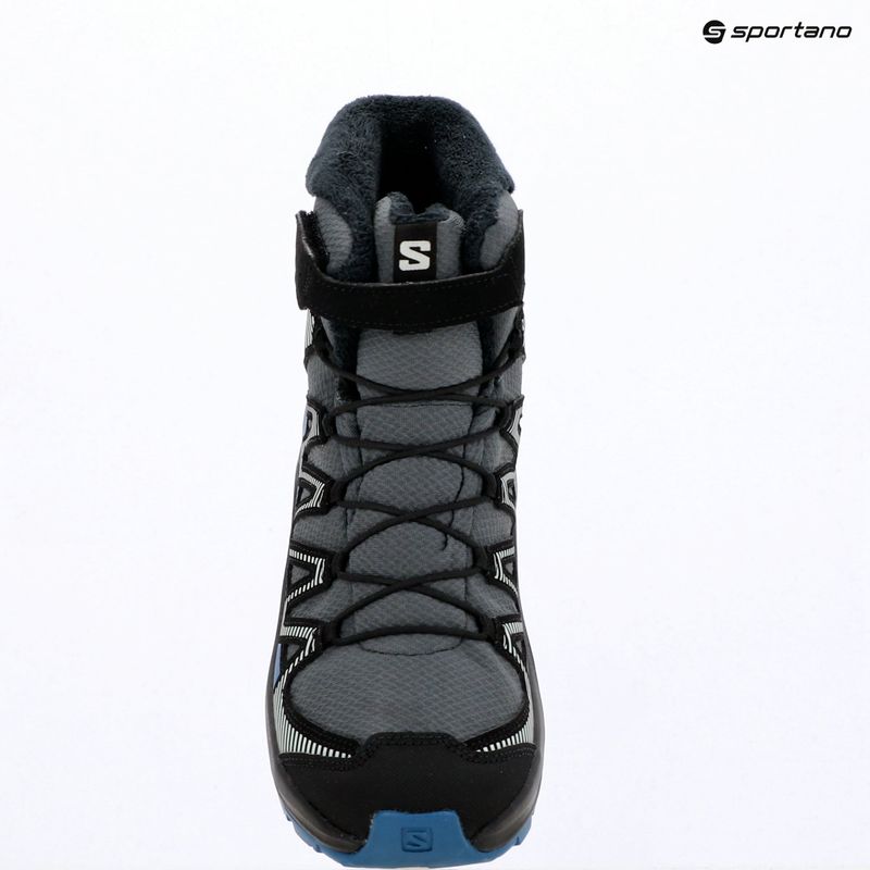 Scarpe da trekking per bambini Salomon XA Pro V8 Winter Waterproof turbolenza / nero / blu scuro 7