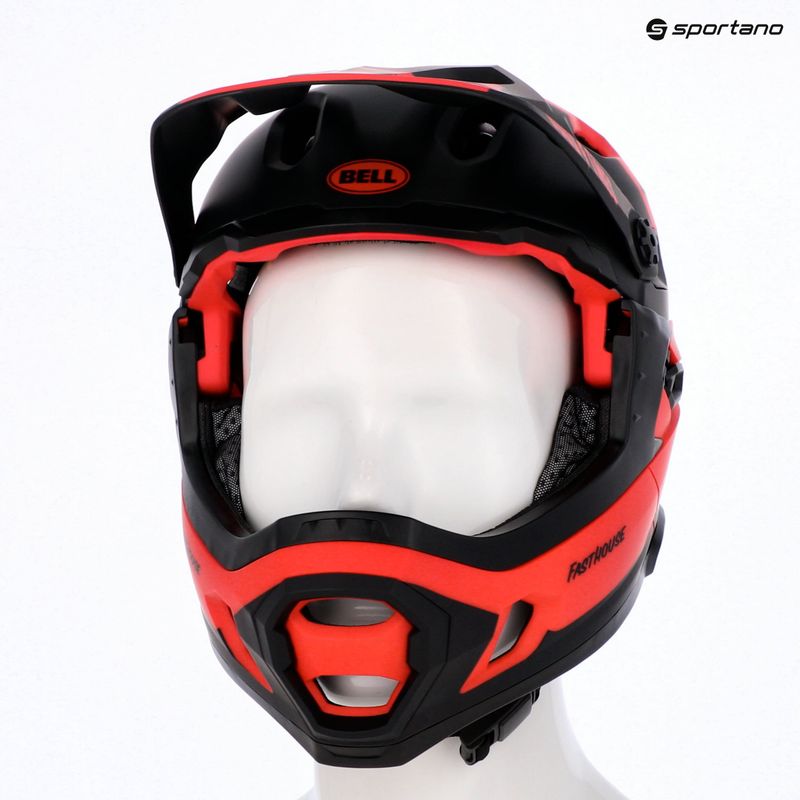 Bell casco bici FF Super DH MIPS Spherical fasthouse opaco lucido rosso/nero 7
