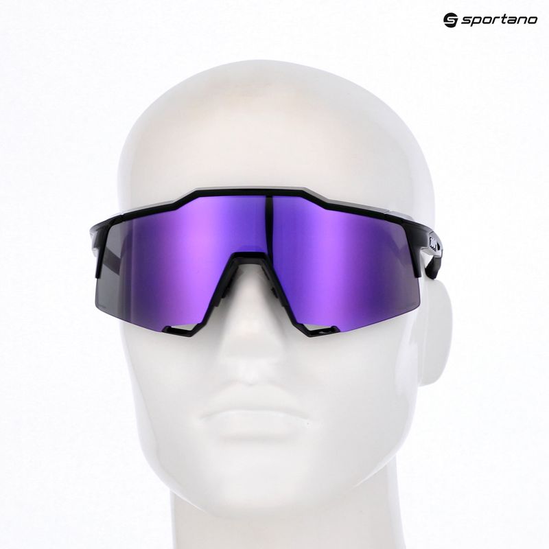 100% Occhiali da sole Speedcraft nero lucido/ iper polarizzato lavanda a specchio 6