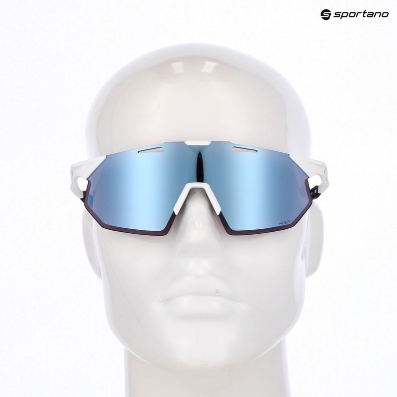 100% Hypercraft SQ occhiali da sole multistrato soft tact bianco/azzurro 5