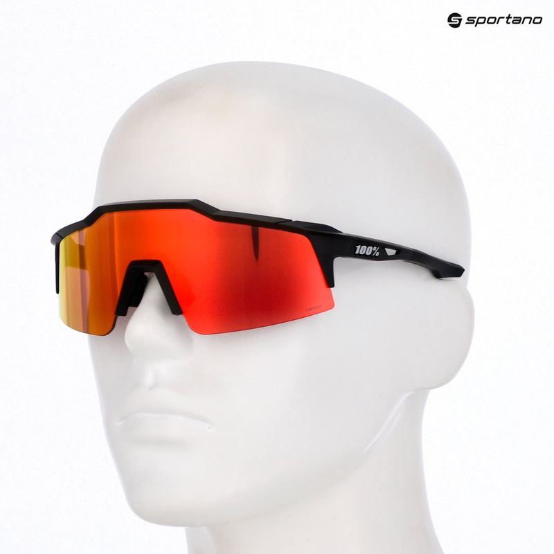 100% Speedcraft SL soft tact nero/rosso iperspecchio occhiali da sole multistrato 5